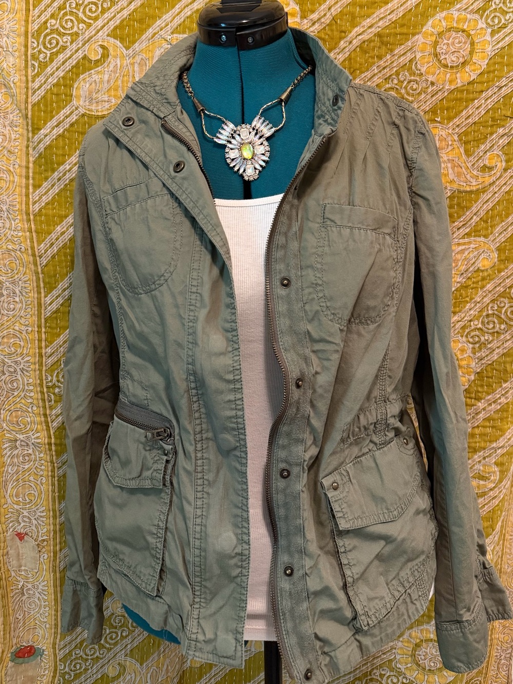 Express Olive Green Women's Utility Jacket